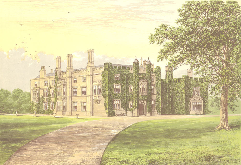 DRAKELOW HALL, Burton-on-Trent, Derbyshire (Gresley, Bart) 1890 old print